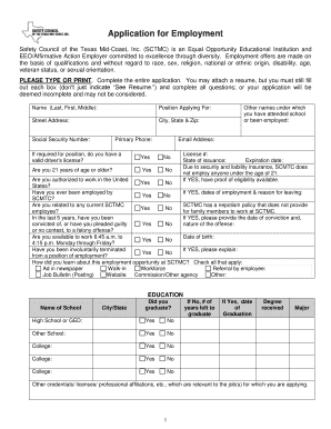 Employment Application Form