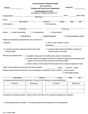 Guardianship Petition Form