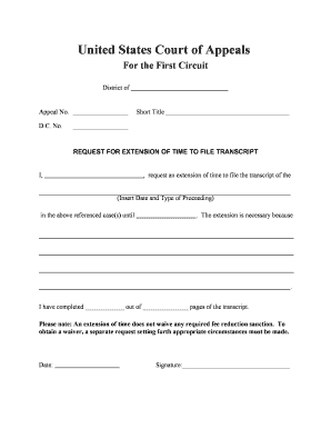 Request for Extension of Time to File Transcript