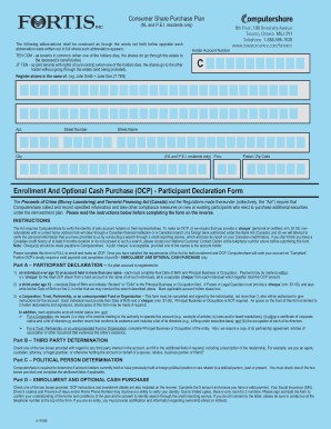 Fortis Inc. Enrollment and Optional Cash Purchase Form