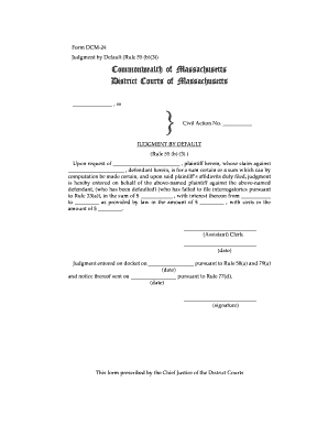 Judgment by Default Form