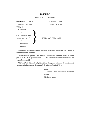 Third-Party Complaint Form 22-C