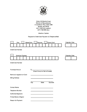 Request for Credit Card Payment