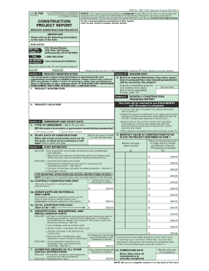 US Census Bureau Construction Project Report Form C-700
