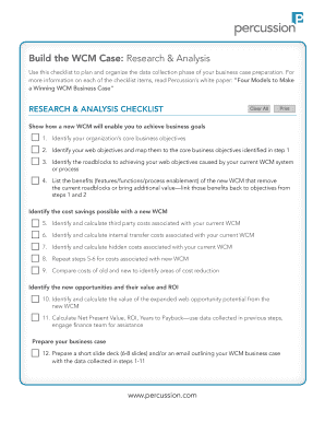 WCM Case Research & Analysis Checklist