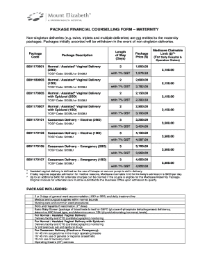 Maternity Package Financial Counselling Form
