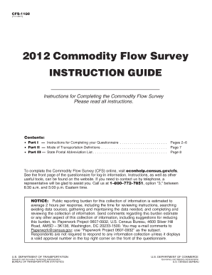 Commodity Flow Survey Form CFS-1100