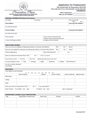 Application for Employment