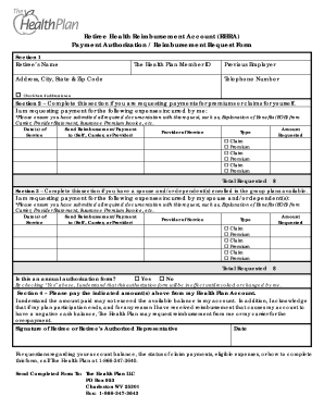 Retiree Health Reimbursement Account Payment Form