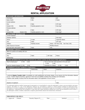 Rental Application Form
