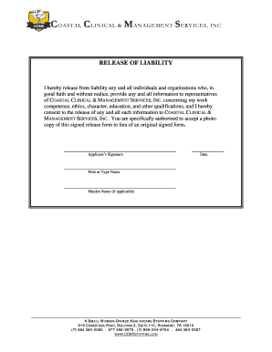 Release of Liability and Background Check Authorization