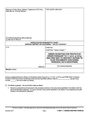 Order on Motion for Protective Order