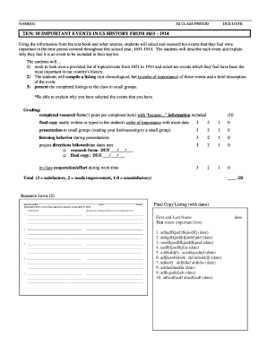 US History Research Project