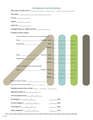 Automobile Facts and Figures Form
