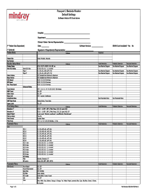 Passport 2 Bedside Monitor Setup Form