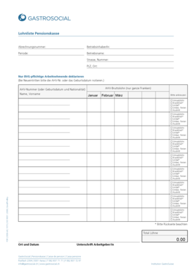 Lohnliste Pensionskasse