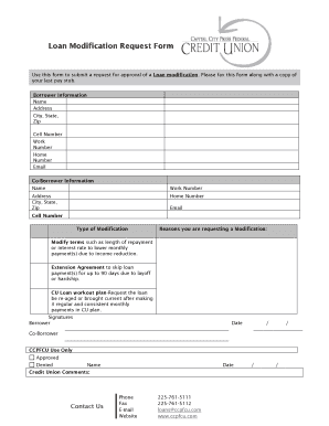 Loan Modification Request Form