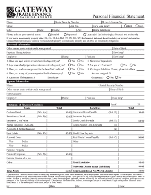Personal Financial Statement