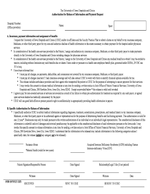 Authorization for Release of Information and Payment Request