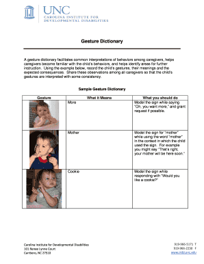 Gesture Dictionary for Child Communication