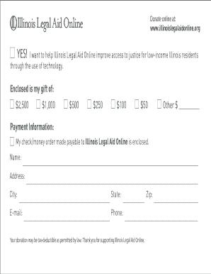 Illinois Legal Aid Online Donation Form