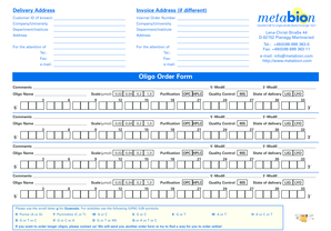 Oligo Order Form