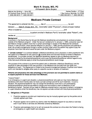 Medicare Private Contract Agreement