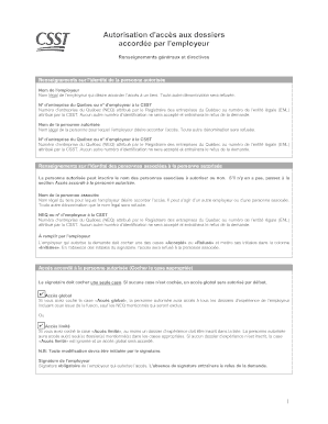Autorisation d'accès aux dossiers