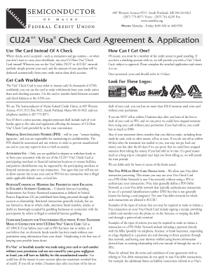 CU24sm Visa Check Card Agreement & Application