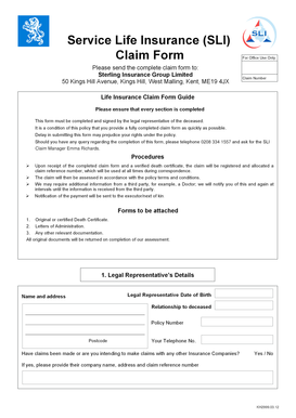 Service Life Insurance Claim Form