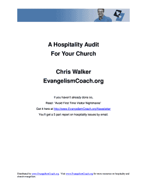 Church Hospitality Audit Form