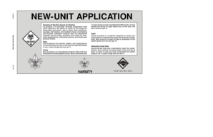 Boy Scouts of America New Unit Application