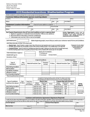 2015 Residential Weatherization Program Rebate Form