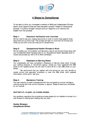 UK Healthcare Professional Compliance Form