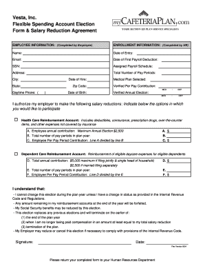 Flexible Spending Account Election Form