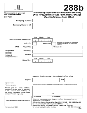 Termination of Appointment as Director or Secretary