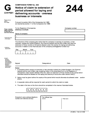 UK Companies Form 244