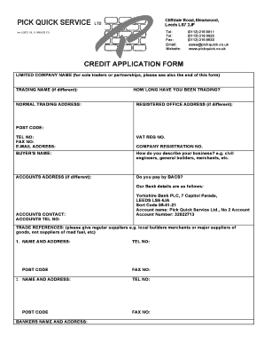 Credit Application Form