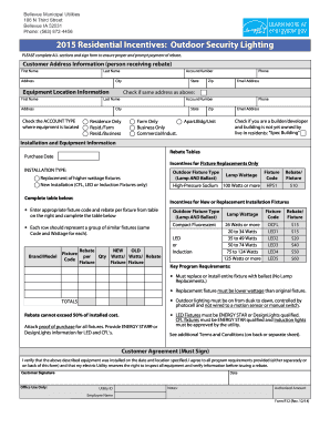 Residential Outdoor Security Lighting Rebate Form