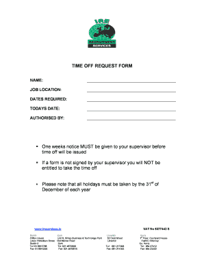 Time Off Request Form