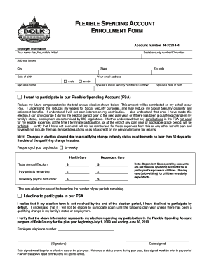 Flexible Spending Account Enrollment Form