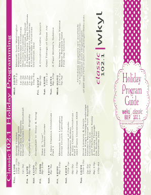 WEKU Holiday Programming Guide