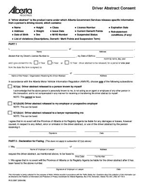 Alberta Driver Abstract Consent Form