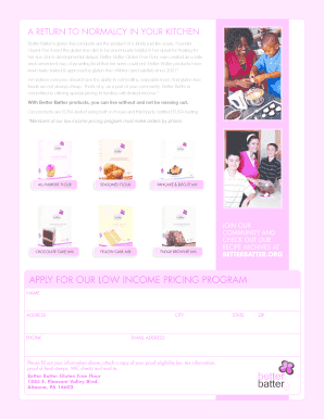 Better Batter Low Income Pricing Program Application