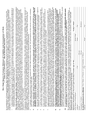 Sky High Sports Liability Waiver