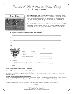 Retail Order Form for Josephine Book