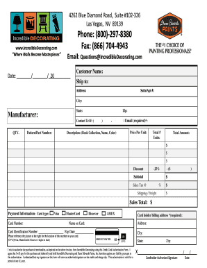 Credit Card Authorization Form