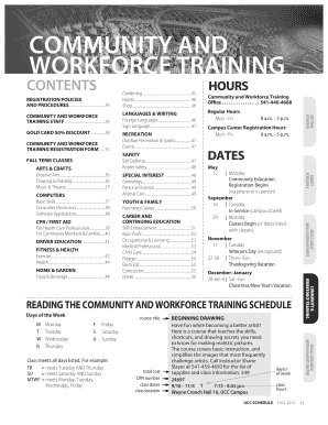 Community and Workforce Training Registration Form