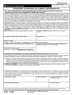 Appointment of Individual as Claimant’s Representative