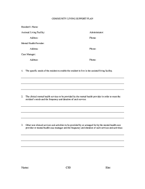 Community Living Support Plan